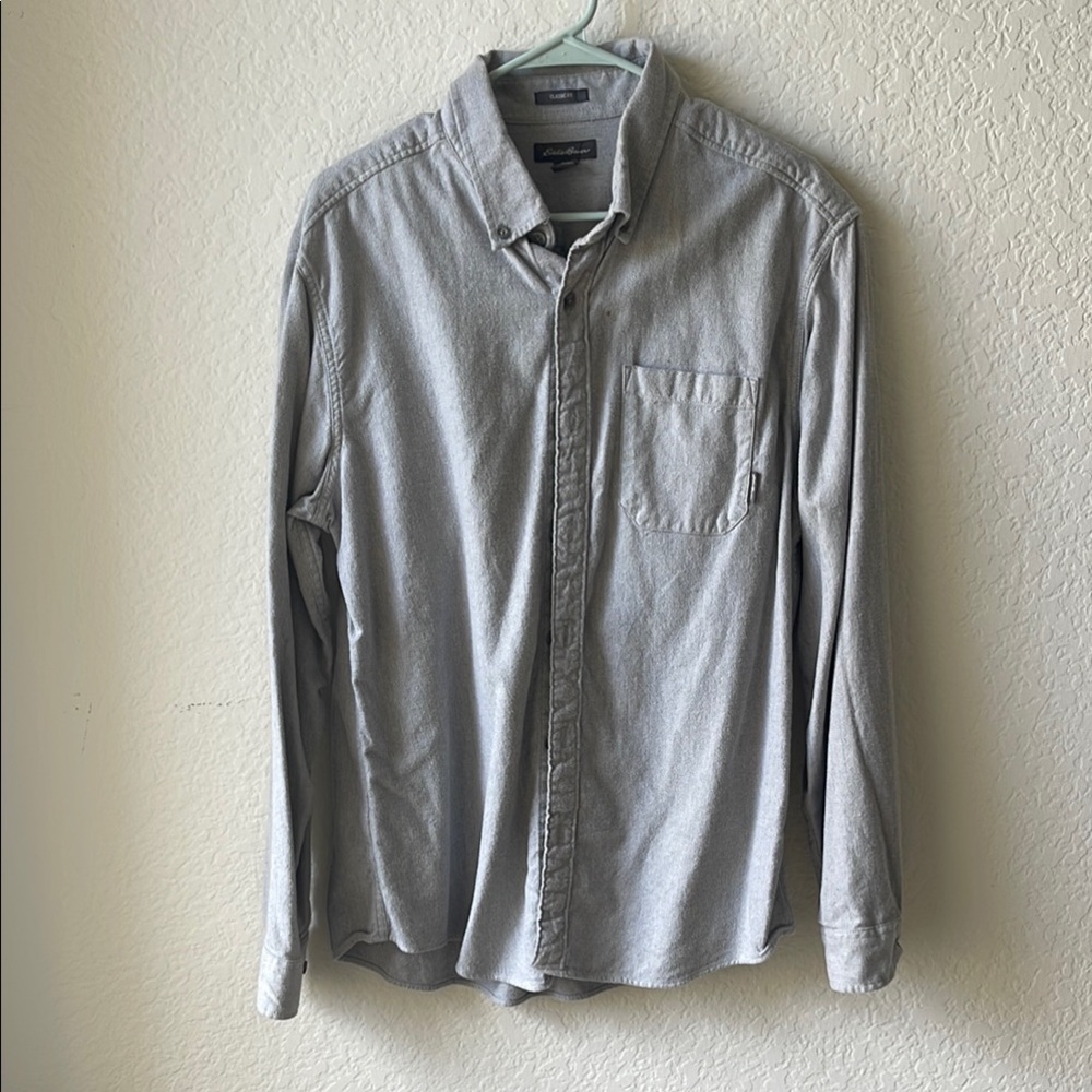 Eddie Bauer Gray Casual Button Down Shirt